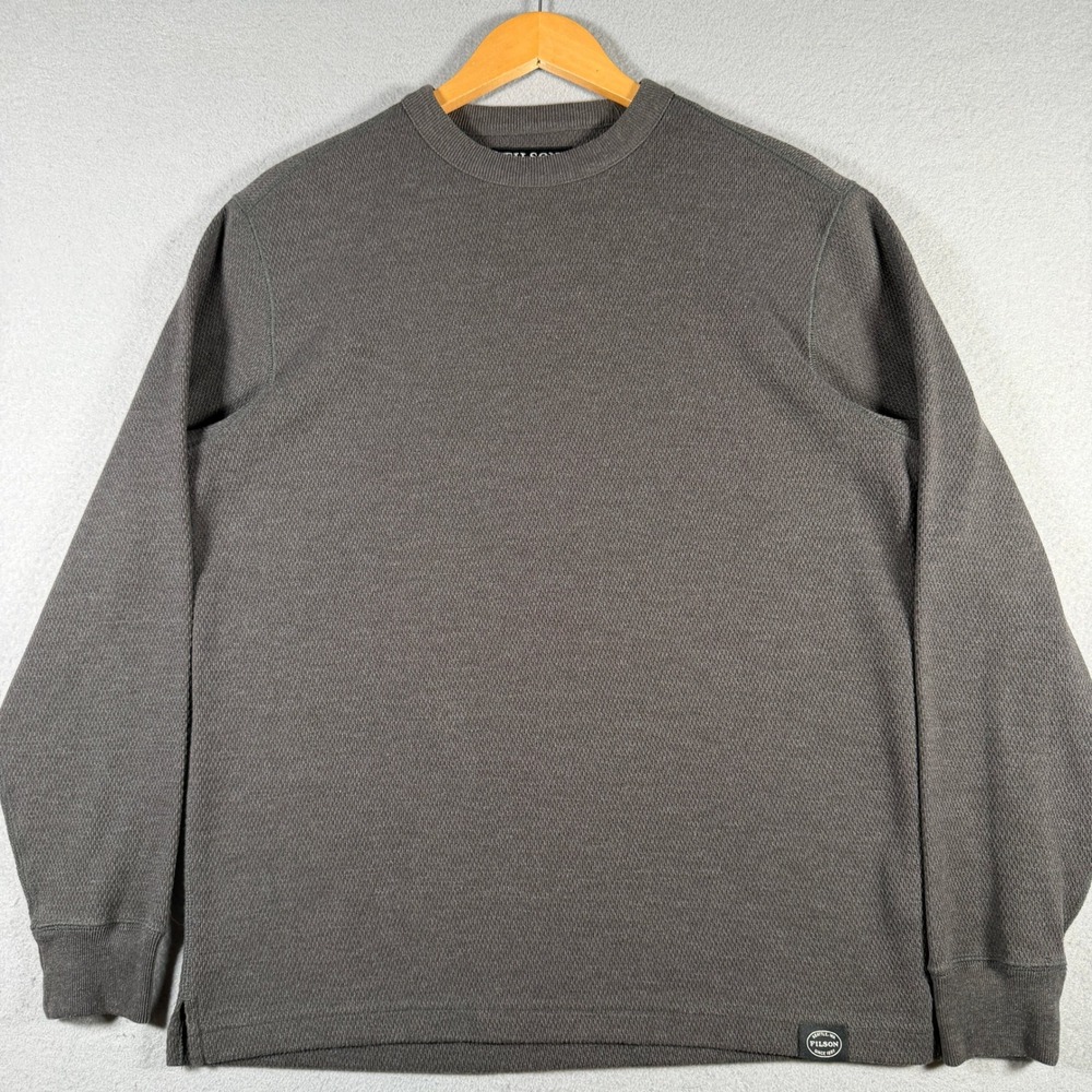 Filson Mens Waffle Knit Thermal Crewneck Charcoal Gray FC0P020047 Size M